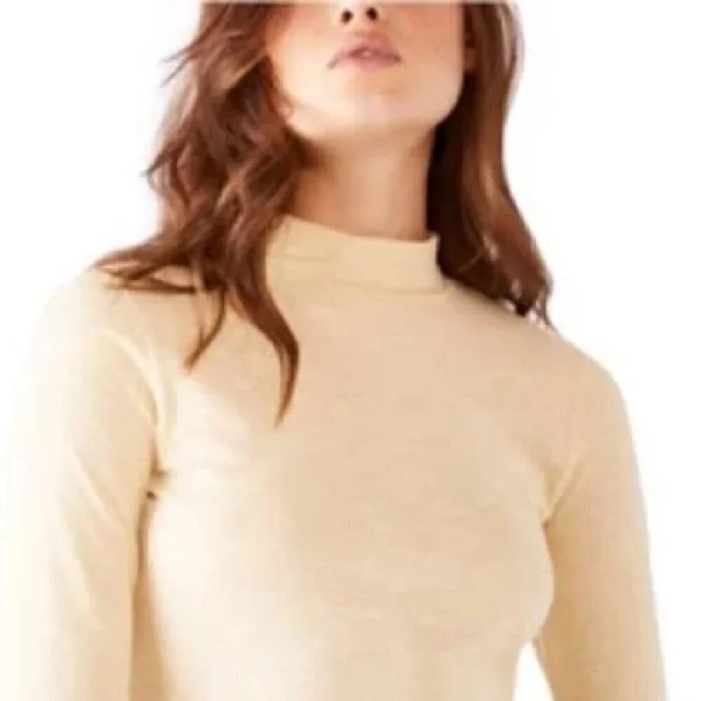 We the Free Hooked on You Mockneck Embroidered Boho Top Cream Size - Picture 3 of 16
